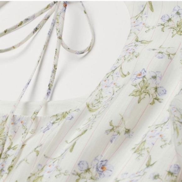 H&M x Brock Collection Lyocell Blend Floral Balloon Puff Sleeve Mini Dress XXL - Picture 9 of 15